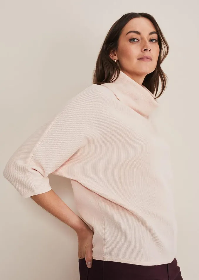 Phase Eight Knitwear Women Camillan Cowl Neck Knit Jumper Pale Pink