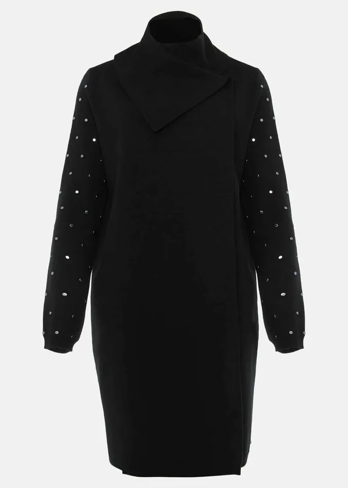 Phase Eight Knitwear Women Paloma Stud Sleeve Knit Coat Black