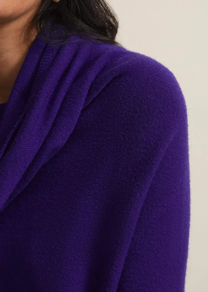 Phase Eight Knitwear Women Rylee Fine Knit Roll Neck Jumper Purple