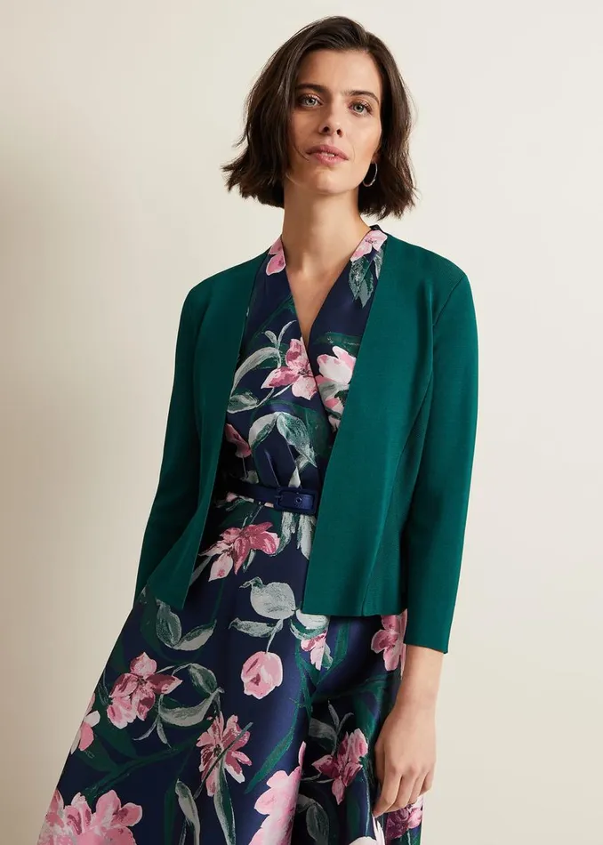 Phase Eight Knitwear Women Salma Flare Hem Knitted Jacket Green