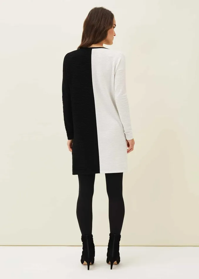 Phase Eight Knitwear Women Sherrie Ribbed Colourblock Knit Tunic Dress Blackivory Phase Eight Knitwear Women Sherrie Ribbed Colourblock Knit Tunic Dress Blackivory
