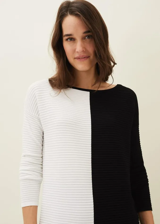 Phase Eight Knitwear Women Sherrie Ribbed Colourblock Knit Tunic Dress Blackivory Phase Eight Knitwear Women Sherrie Ribbed Colourblock Knit Tunic Dress Blackivory