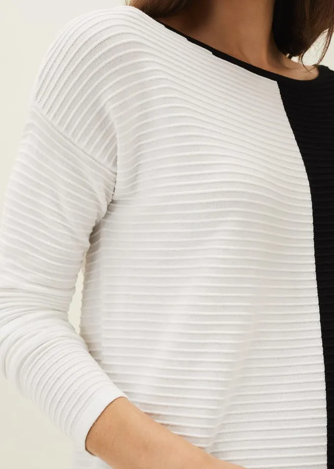 Phase Eight Knitwear Women Sherrie Ribbed Colourblock Knit Tunic Dress Blackivory Phase Eight Knitwear Women Sherrie Ribbed Colourblock Knit Tunic Dress Blackivory