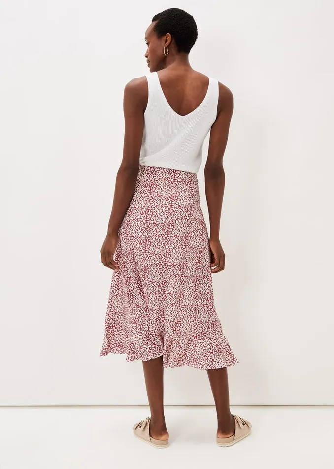 Phase Eight Skirts Women Lara Print Frill Hem Skirt Rustivory