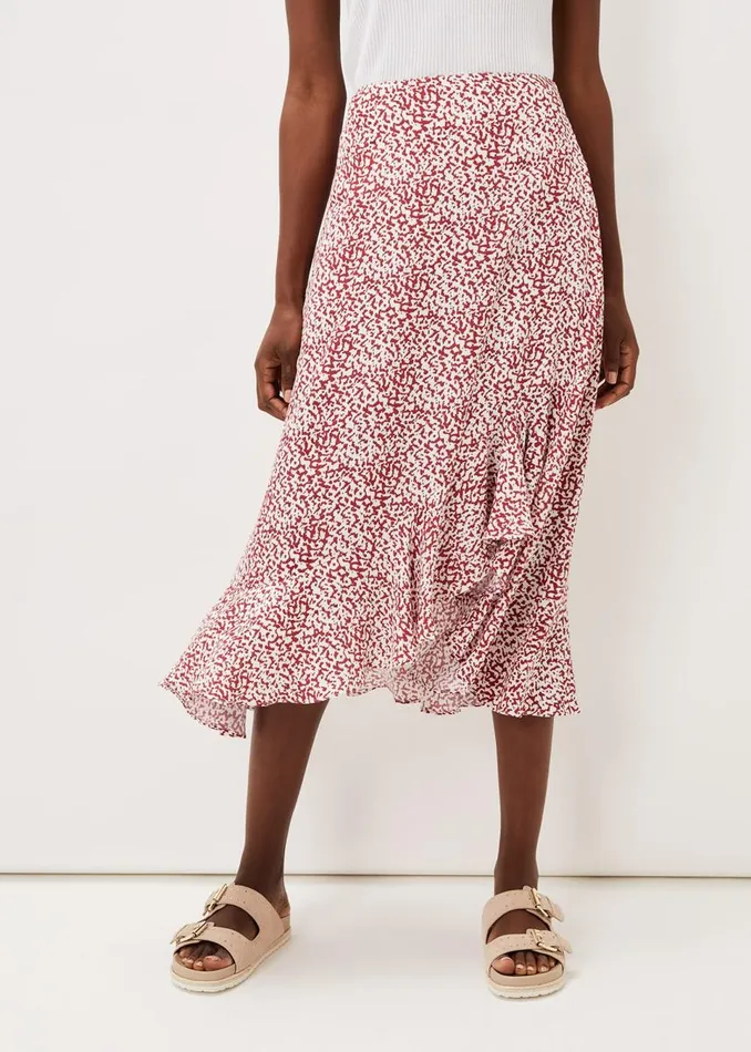 Phase Eight Skirts Women Lara Print Frill Hem Skirt Rustivory