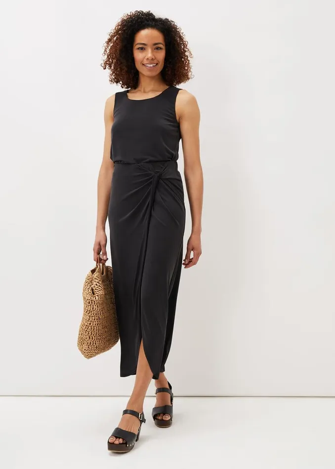 Phase Eight Skirts Women Nathalia Jersey Draped Midi Skirt Black