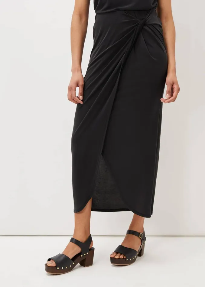 Phase Eight Skirts Women Nathalia Jersey Draped Midi Skirt Black