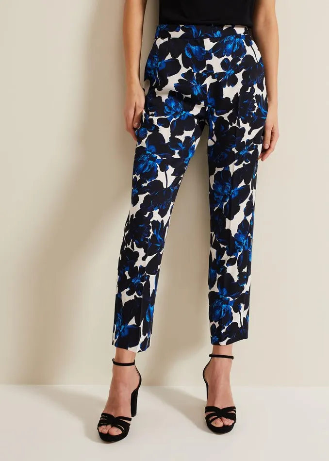 Phase Eight Trousers Women Caddie Floral Suit Trousers Blue