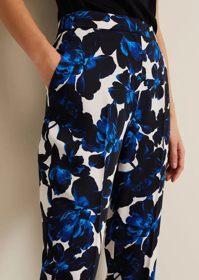 Phase Eight Trousers Women Caddie Floral Suit Trousers Blue