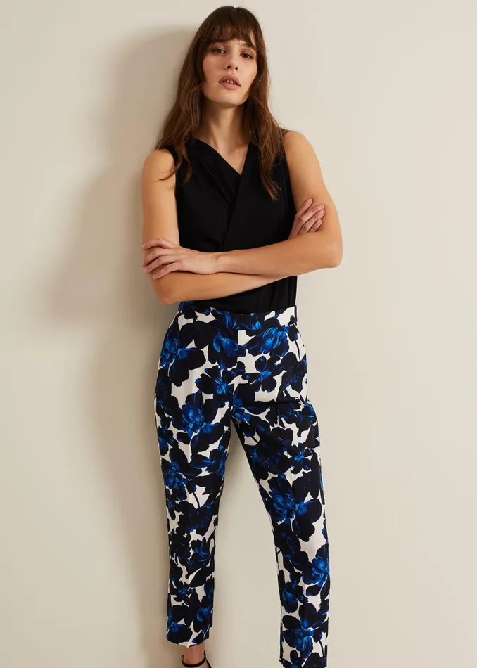 Phase Eight Trousers Women Caddie Floral Suit Trousers Blue