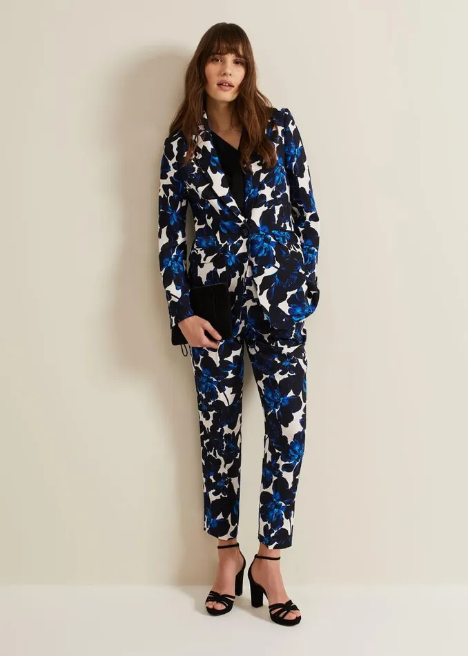 Phase Eight Trousers Women Caddie Floral Suit Trousers Blue