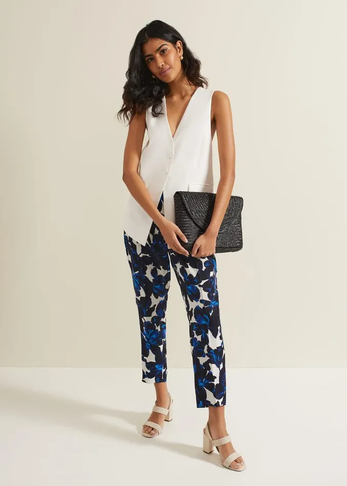 Phase Eight Trousers Women Caddie Floral Suit Trousers Blue