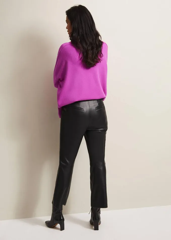 Phase Eight Trousers Women Marielle Black Faux Leather Cropped Trousers Black Phase Eight Trousers Women Marielle Black Faux Leather Cropped Trousers Black