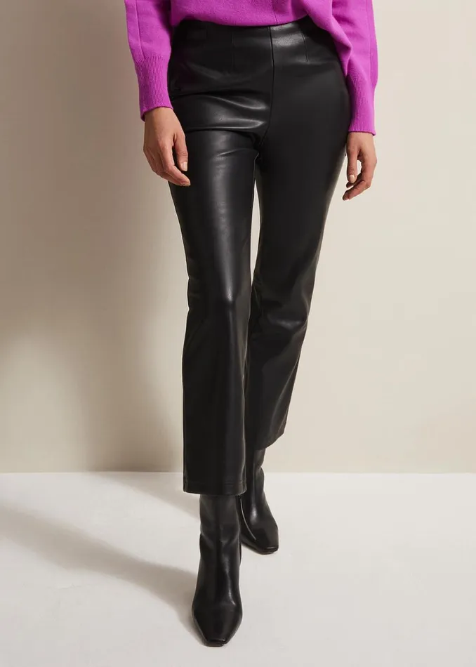 Phase Eight Trousers Women Marielle Black Faux Leather Cropped Trousers Black Phase Eight Trousers Women Marielle Black Faux Leather Cropped Trousers Black