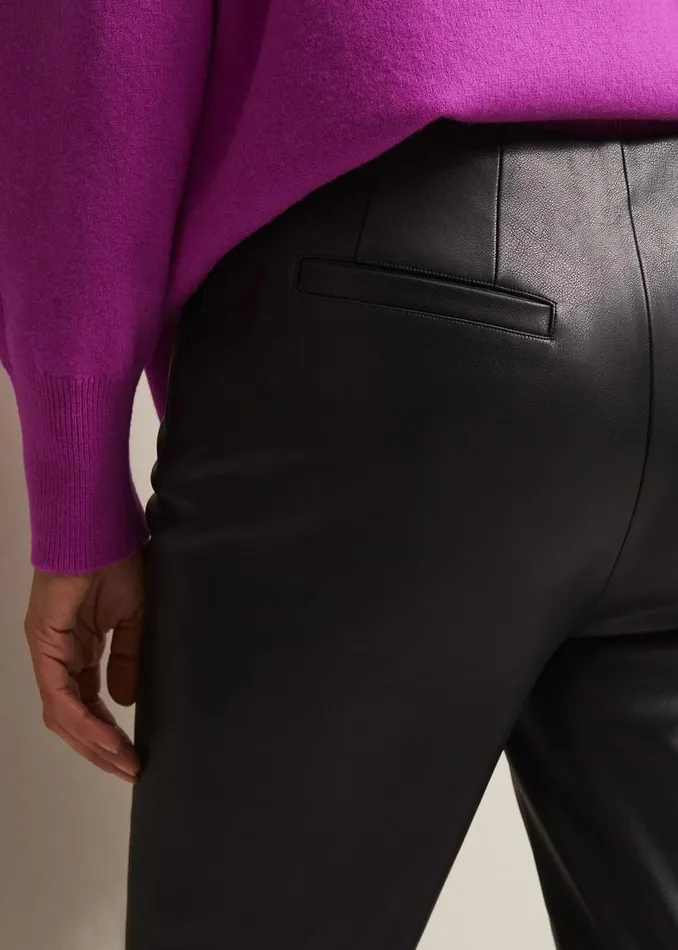 Phase Eight Trousers Women Marielle Black Faux Leather Cropped Trousers Black Phase Eight Trousers Women Marielle Black Faux Leather Cropped Trousers Black