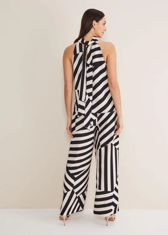 Phase Eight Trousers Women Phillis Striped Wide Leg Trousers Blackpink