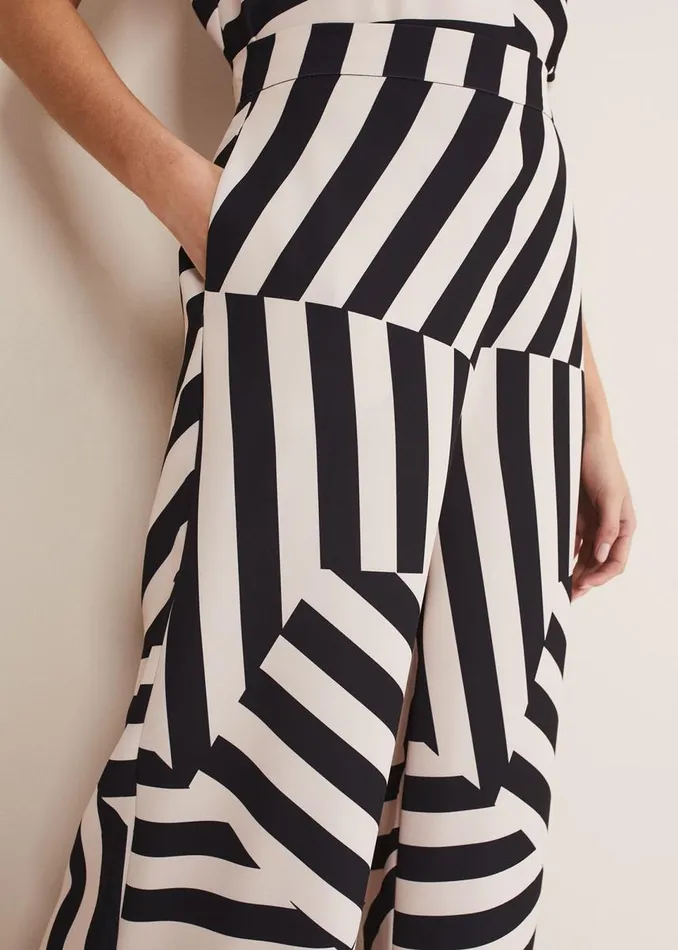 Phase Eight Trousers Women Phillis Striped Wide Leg Trousers Blackpink