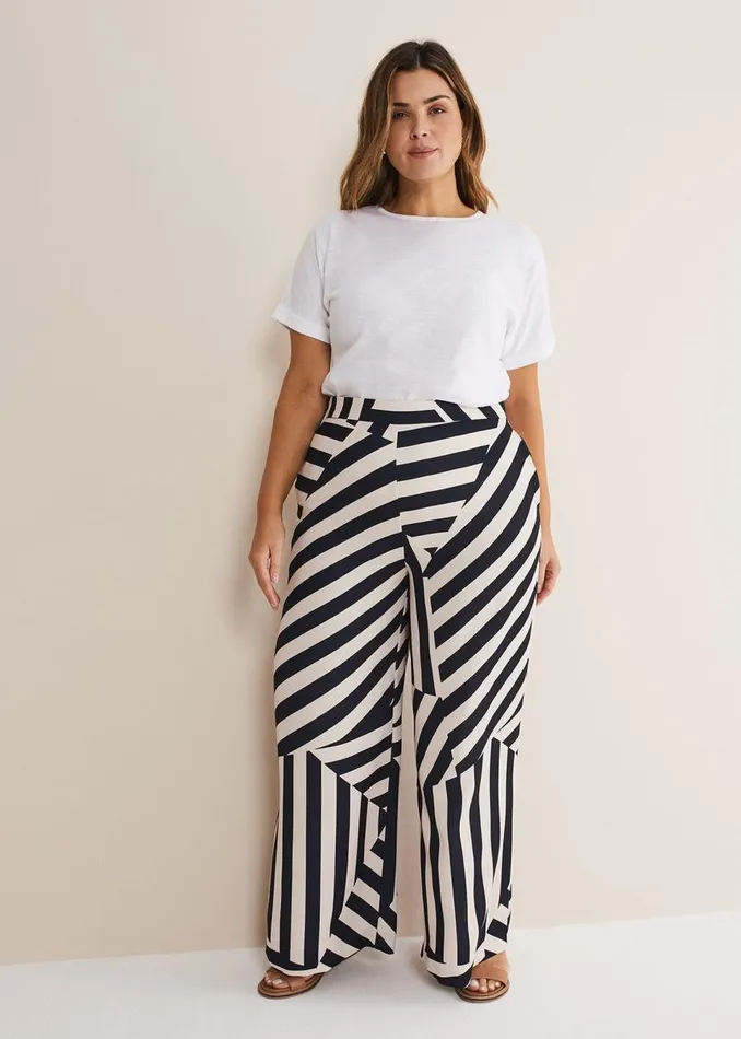 Phase Eight Trousers Women Phillis Striped Wide Leg Trousers Blackpink