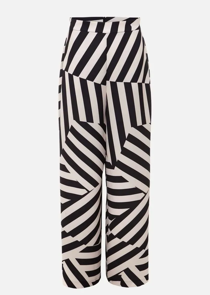 Phase Eight Trousers Women Phillis Striped Wide Leg Trousers Blackpink
