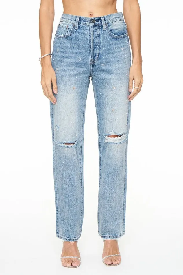Pistola Denim Denim Women Cassie Super High Rise Straight Leg 8211 City Lights Distressed City Lights Distress