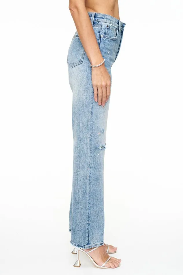 Pistola Denim Denim Women Cassie Super High Rise Straight Leg 8211 City Lights Distressed City Lights Distress