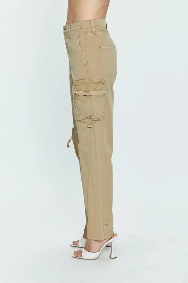 Pistola Denim Pants Women Bobbie Mid Rise Loose Straight Cargo 8211 Coconut Coconut