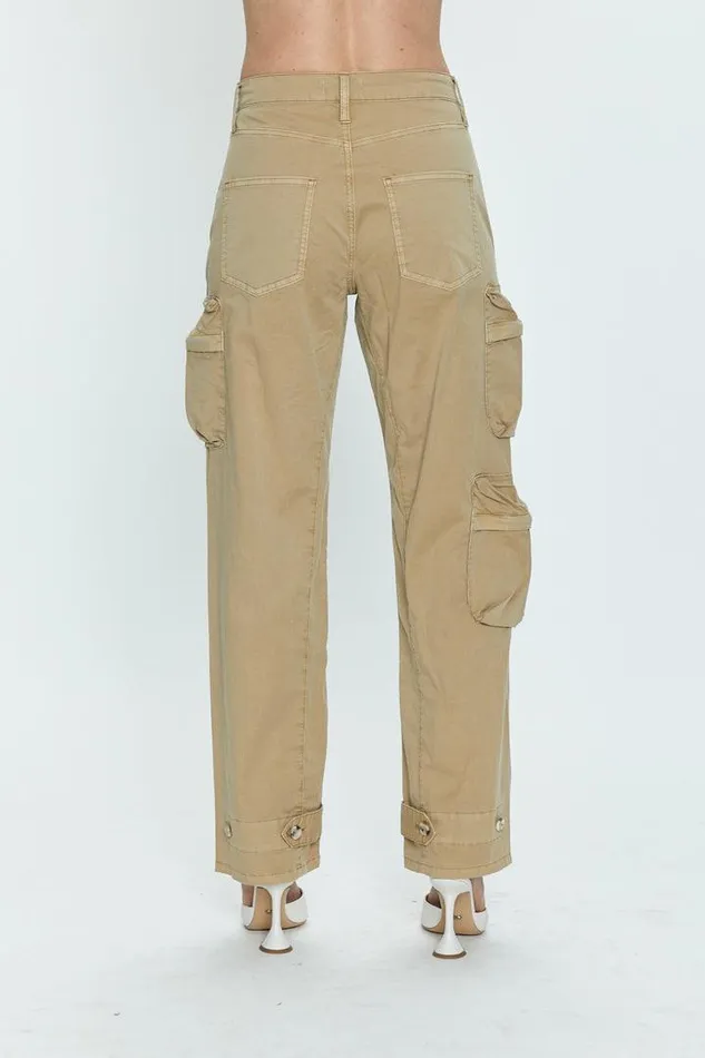 Pistola Denim Pants Women Bobbie Mid Rise Loose Straight Cargo 8211 Coconut Coconut