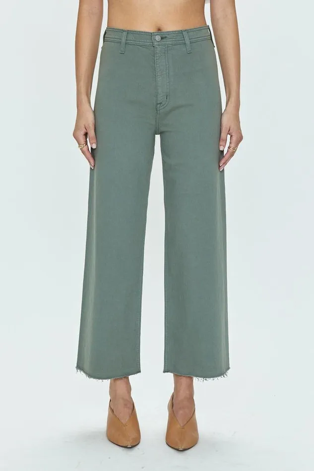 Pistola Denim Pants Women Penny High Rise Wide Leg Crop 8211 Bluff Bluff