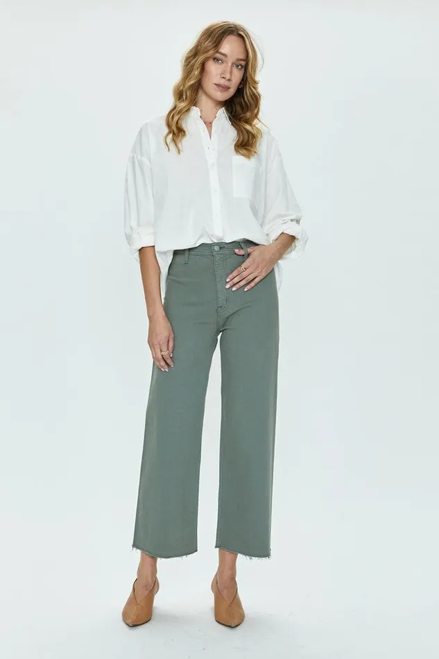 Pistola Denim Pants Women Penny High Rise Wide Leg Crop 8211 Bluff Bluff