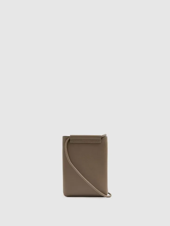 Reiss Bags Women Leather Phone Holder In Taupe Reiss Bags Women Leather Phone Holder In Taupe