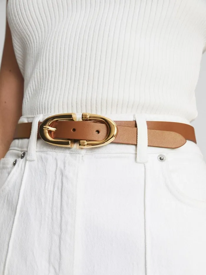 Reiss Belts Women Horseshoe Belt In Tan Reiss Belts Women Horseshoe Belt In Tan
