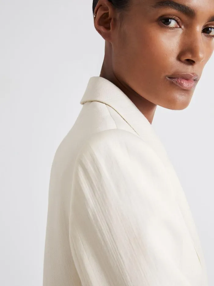Reiss Blazers and Jackets Women Atelier Single Breasted Suit Jacket With Virgin Wool In Ivory Reiss Blazers and Jackets Women Atelier Single Breasted Suit Jacket With Virgin Wool In Ivory