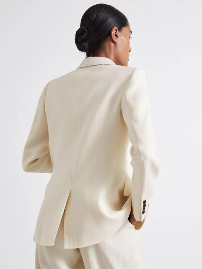 Reiss Blazers and Jackets Women Atelier Single Breasted Suit Jacket With Virgin Wool In Ivory Reiss Blazers and Jackets Women Atelier Single Breasted Suit Jacket With Virgin Wool In Ivory