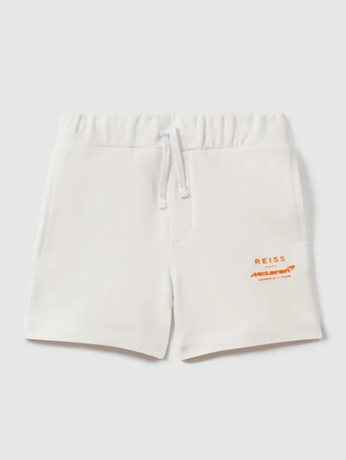 Reiss CoOrds Children 1314 Yrs McLaren F1 Cotton Drawstring Shorts In White