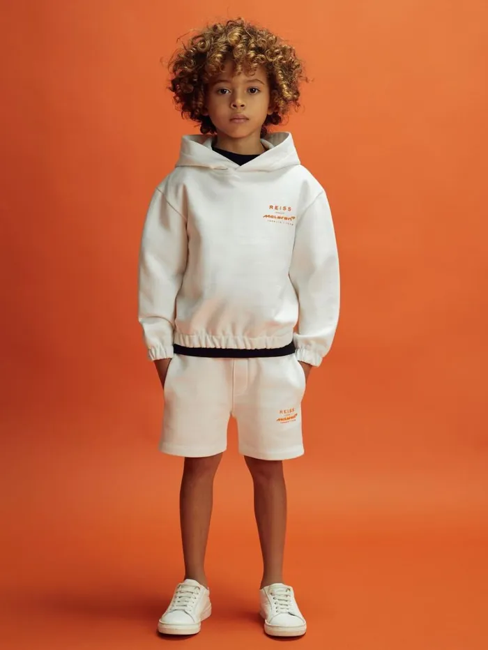 Reiss CoOrds Children 1314 Yrs McLaren F1 Cotton Drawstring Shorts In White Reiss CoOrds Children 1314 Yrs McLaren F1 Cotton Drawstring Shorts In White