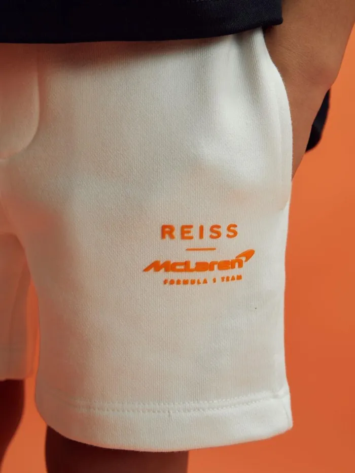 Reiss CoOrds Children 1314 Yrs McLaren F1 Cotton Drawstring Shorts In White Reiss CoOrds Children 1314 Yrs McLaren F1 Cotton Drawstring Shorts In White