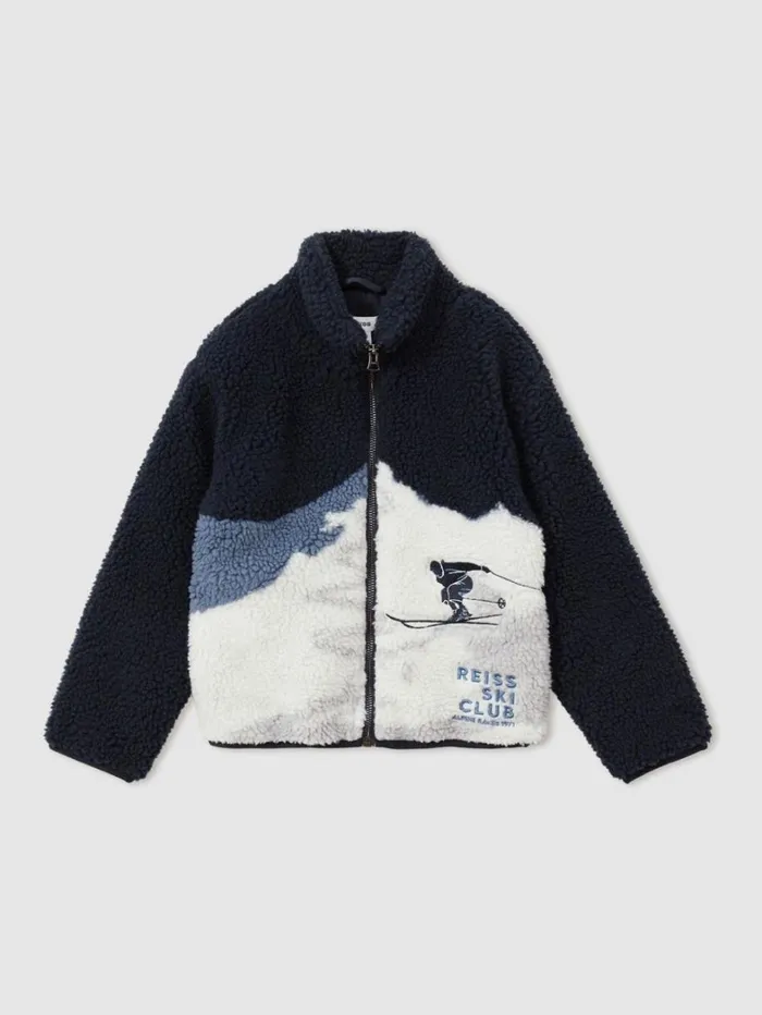 Reiss Coats and Jackets Children 39 Yrs Ski Landscape Fleece Jacket In Blue Reiss Coats and Jackets Children 39 Yrs Ski Landscape Fleece Jacket In Blue