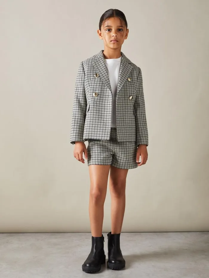 Reiss Coats and Jackets Children 913 Yrs Checked Double Breasted Suit Blazer In Black Reiss Coats and Jackets Children 913 Yrs Checked Double Breasted Suit Blazer In Black