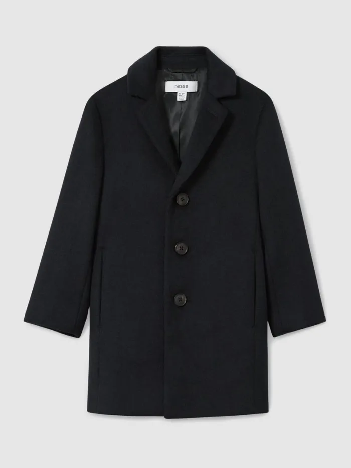 Reiss Coats and Jackets Children 913 Yrs Single Breasted Overcoat In Navy Reiss Coats and Jackets Children 913 Yrs Single Breasted Overcoat In Navy