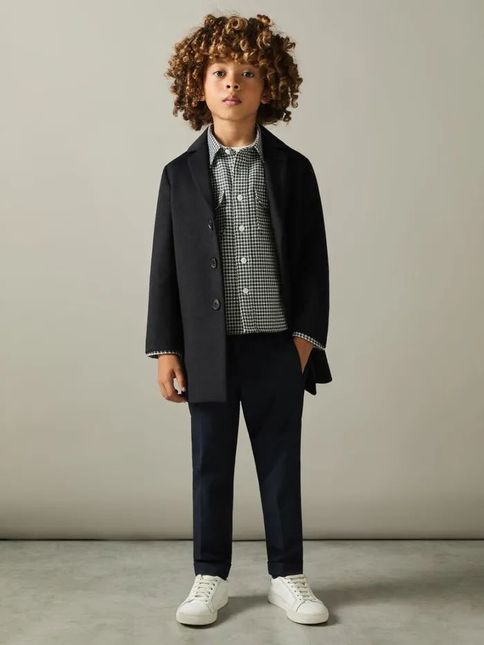 Reiss Coats and Jackets Children 913 Yrs Single Breasted Overcoat In Navy Reiss Coats and Jackets Children 913 Yrs Single Breasted Overcoat In Navy