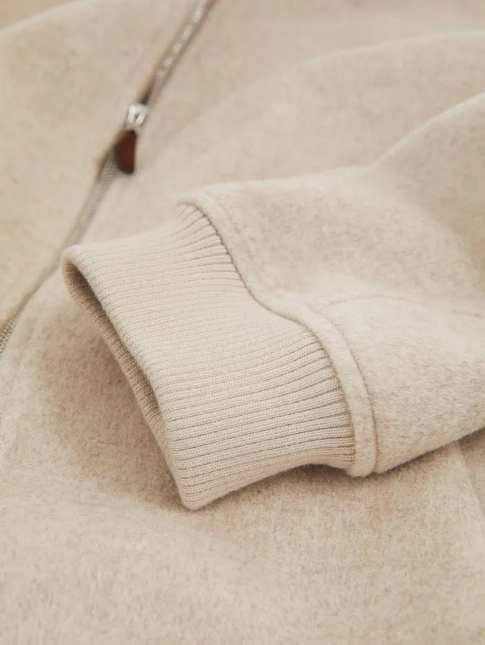 Reiss Coats and Jackets Men Brushed WoolBlend Bomber Jacket In Stone