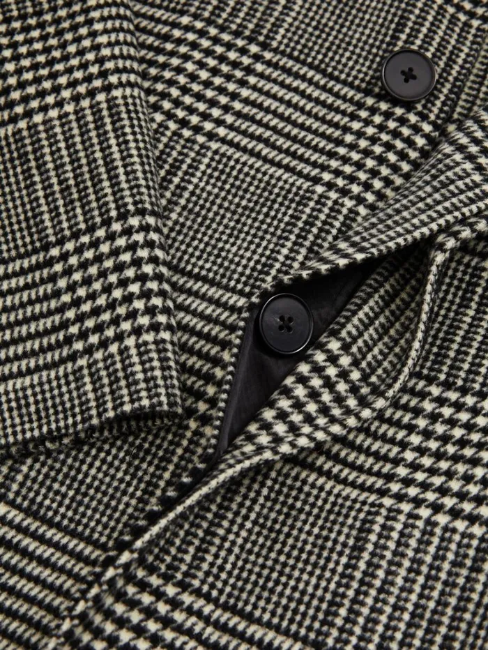 Reiss Coats and Jackets Men Checked WoolBlend Car Coat In BlackWhite