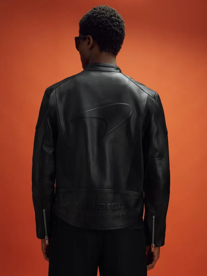 Reiss Coats and Jackets Men Embossed Leather Jacket In Black