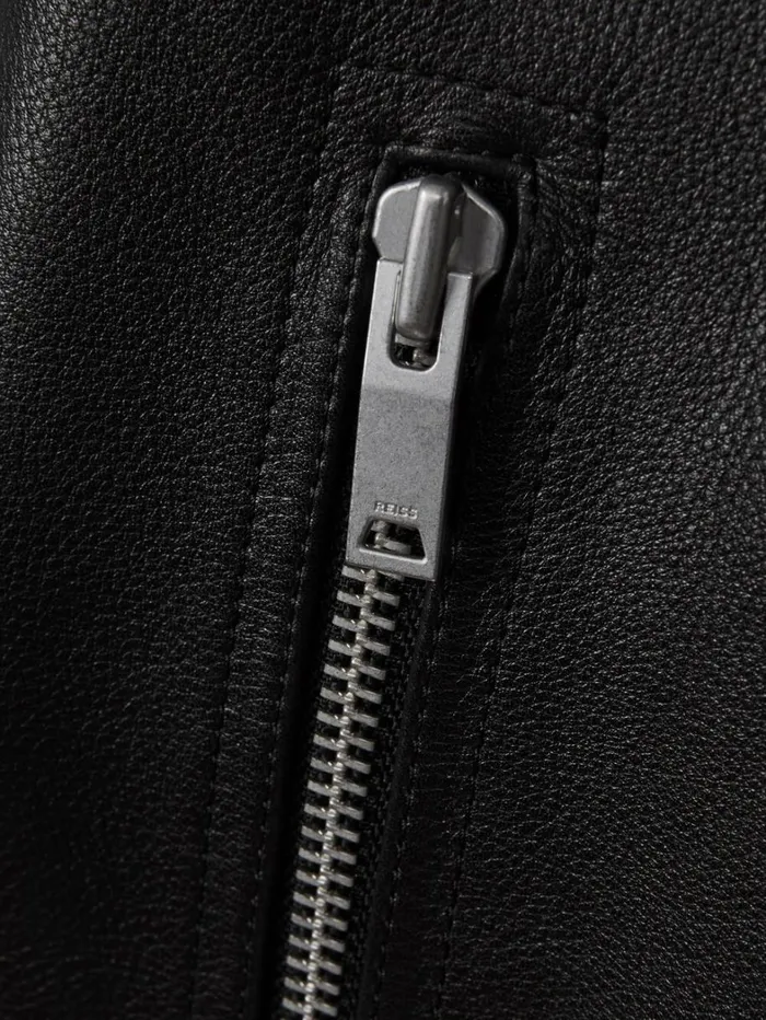 Reiss Coats and Jackets Men Embossed Leather Jacket In Black Reiss Coats and Jackets Men Embossed Leather Jacket In Black