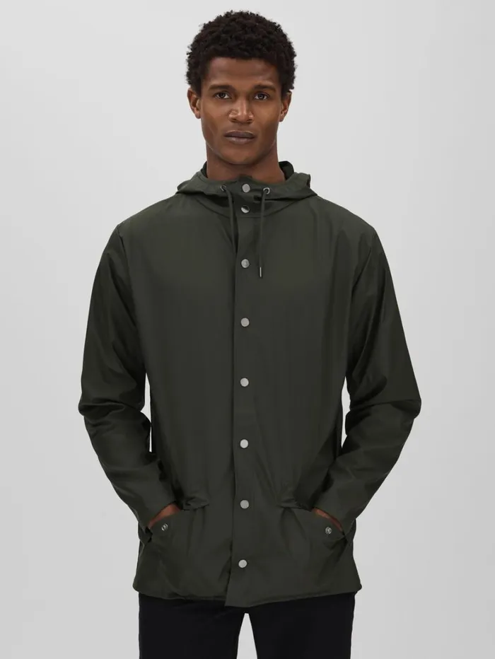 Reiss Coats and Jackets Men Rains Unisex Hooded Raincoat In Dark Green