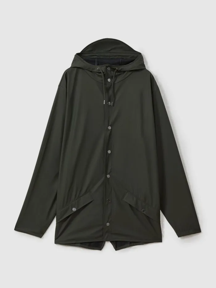 Reiss Coats and Jackets Men Rains Unisex Hooded Raincoat In Dark Green Reiss Coats and Jackets Men Rains Unisex Hooded Raincoat In Dark Green