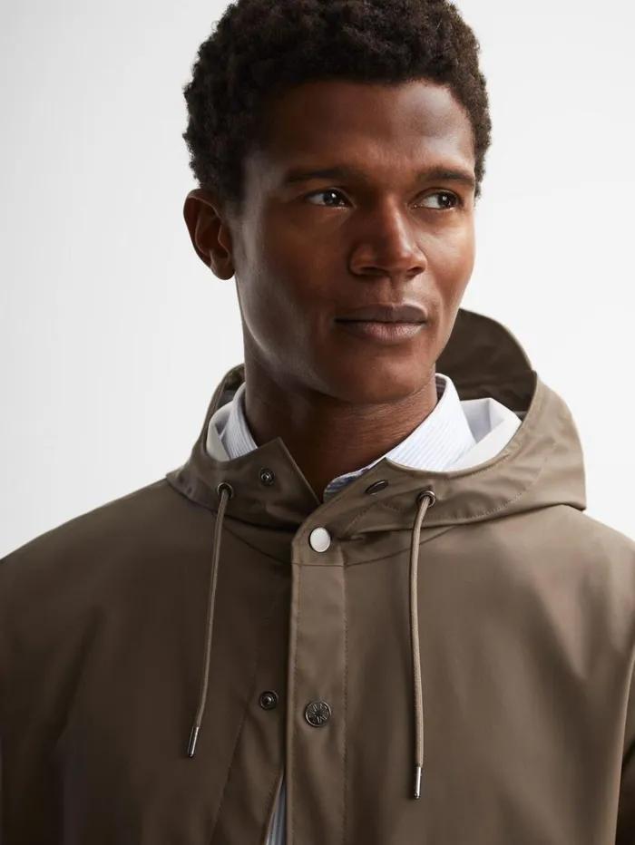 Reiss Coats and Jackets Men Rains Unisex Hooded Raincoat In Mid Brown Reiss Coats and Jackets Men Rains Unisex Hooded Raincoat In Mid Brown