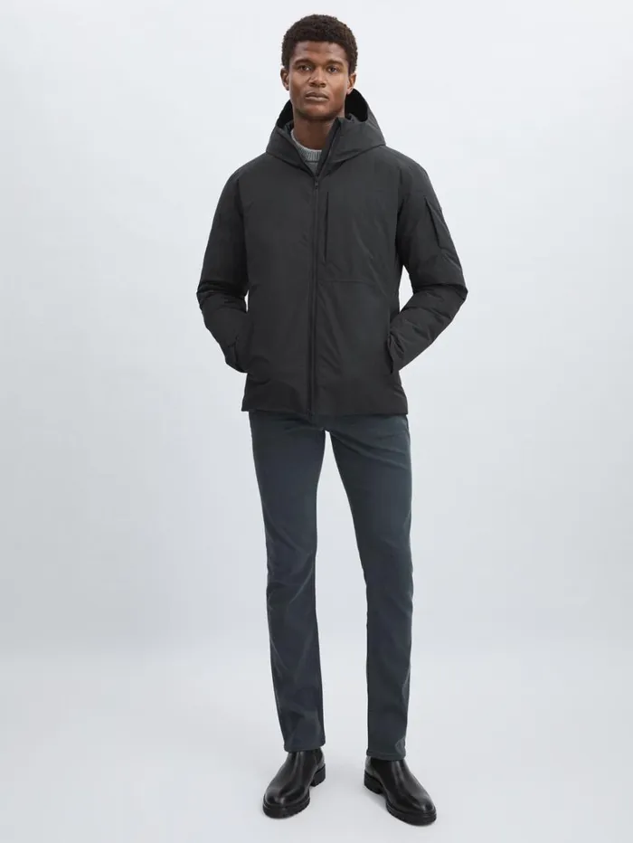 Reiss Coats and Jackets Men Scandinavian Edition Hooded Down Parka In Black