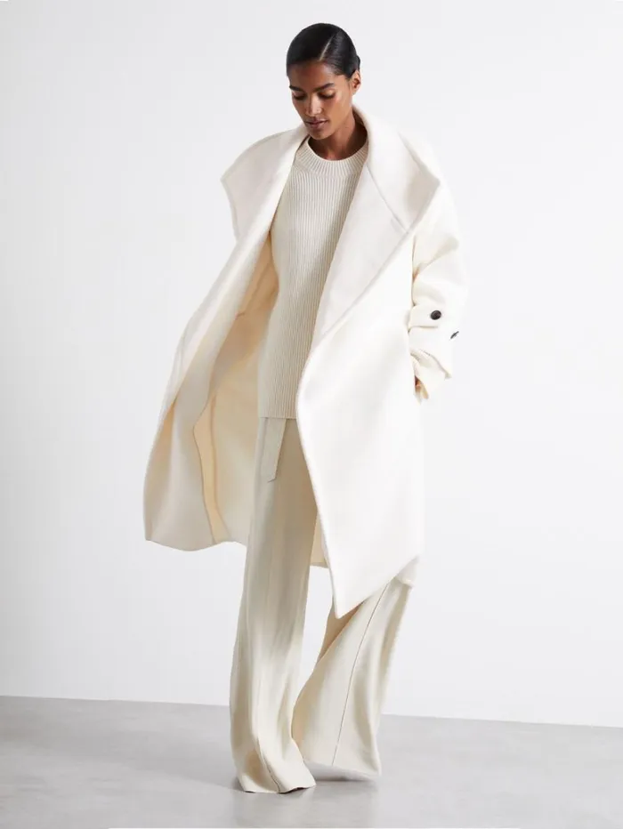 Reiss Coats and Jackets Women Atelier Blindseam Wool And Cashmere Coat In Cream
