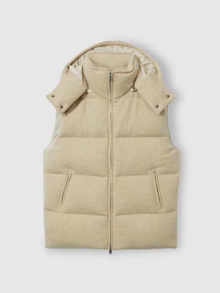 Reiss Coats and Jackets Women Reiss Les 100 Ciels BrushedCashmere Down Gilet In Stone Reiss Coats and Jackets Women Reiss Les 100 Ciels BrushedCashmere Down Gilet In Stone